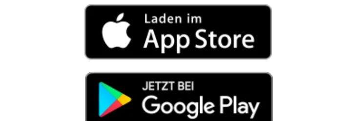 App Store und Google Play Buttons
